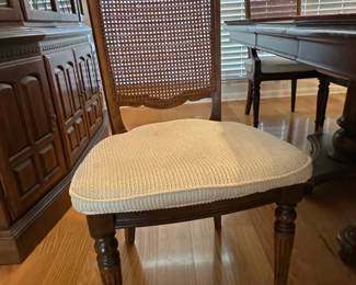 Vintage Drexel Heritage Dining Table and Six Cane Back Chairs third image