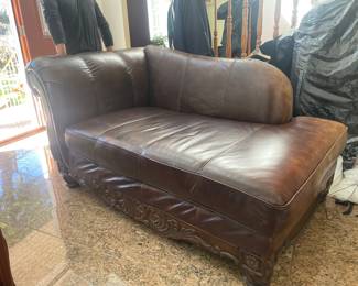 Leather Chaise Couch $300