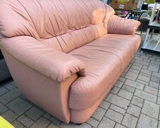 Pink Vintage Leather Barbie Sofa $200