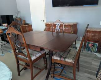Vintage Mid Century drop leaf table and chair set