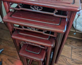 asian (rosewood) nesting tables. 