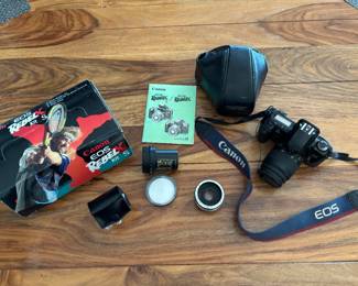 Canon EOS RebelX-S FILM Camera, NOT DIGITAL, with Lenses and Accessories. Shop Online 4/17 through April 26, Pickup May 1-2! Shop more items shown on our website: https://tucsonestatesales.square.site/