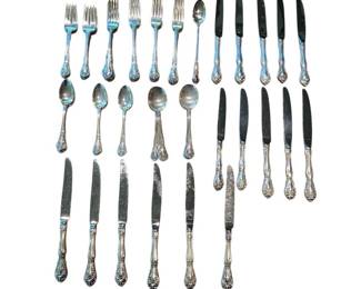 Alvin Chateau Rose Sterling Flatware 70 Pieces