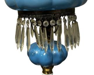 Vintage Fenton Style Blue LG Wright Lamp