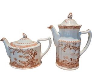 Furnivals 1913 Brown Quail Teapot and Coffee Pot