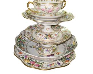 Pink Roses on Vtg Porcelain