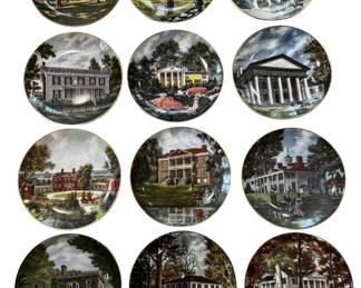 Set of 12 Vintage Gorham Fine China American Commemorative Council Ltd Southern Landmark Series Plates