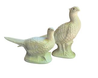 Vintage White Porcelain Pheasant Figurines