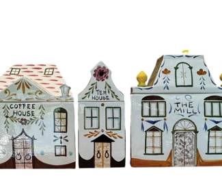 Set of 5 Meiselman Imports Ceramic Cookie Jars Italy