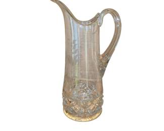 Etched Glass Pitcher