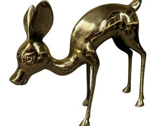 Vintage Brass Fawn Sculpture