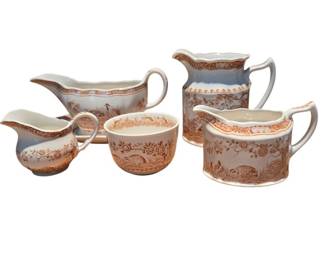 Furnivals Brown Quail Gravy Boat and Other Pieces