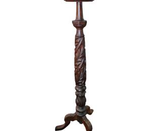 Beautiful Antique Mahogany Wood Torchiere Plant Stand