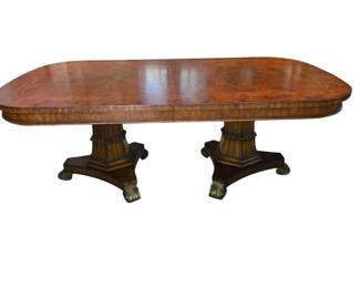 Thomasville Ernest Hemingway Victoria Extension Dining Table Features a Laurel Burl Veneer Top With Classic European Styling