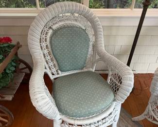 Vintage Wicker Loveseat and Armchair Set