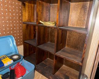 Vintage Wooden Pigeonhole Compartment Shelf Unit