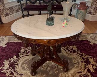 Victorian Marble Top Parlor Table