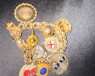 Vintage Charm Bracelet with Assorted Charms