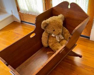 Vintage Wooden Rocking Cradle