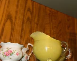 Vintage Porcelain Creamer and Sugar Bowl Set with Pink Roses and Gold Trim
