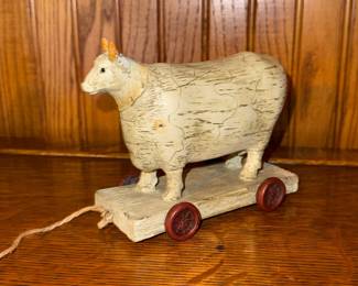 Folk Art Sheep Pull Toy