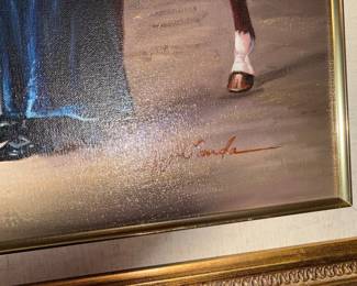 Hunting Scene Oil Painting by J. M. Miranda