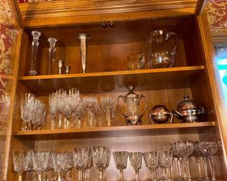 Crystal Glassware and Silver-Plated Tableware Set