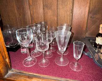 Assorted Vintage Fostoria Crystal Wine and Liqueur Glasses