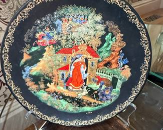 Palekh "The Tale of the Dead Princess and the Seven Knights" Decorative Plate