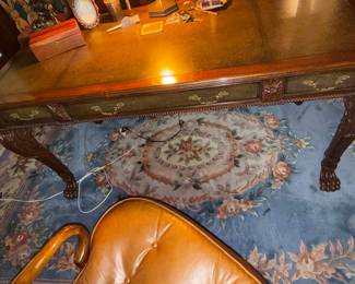 Chippendale Style Mahogany Ball and Claw Foot Writing Desk