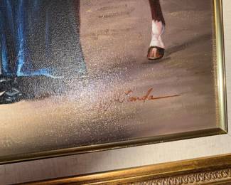 Oil Painting of Horse and Figure, Signed Herbert H. St. John Jones