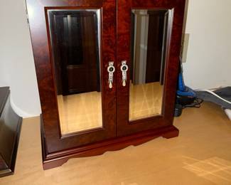 Vintage Bombay Company Mahogany Jewelry Armoire