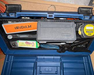 Craftsman 1/4" Socket Wrench Set and Stanley PowerLock Tape Measure in Blue Toolbox