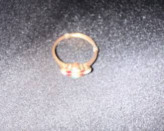 Victorian-era Garnet and Moonstone/Opal Ring