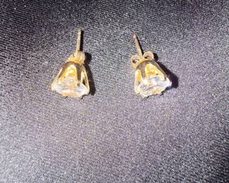 Gold-Tone Cubic Zirconia Stud Earrings