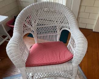 Vintage Wicker Loveseat and Armchair Set