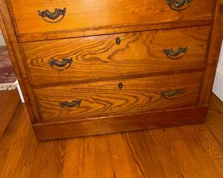 Antique Oak Eastlake Three-Drawer Chest