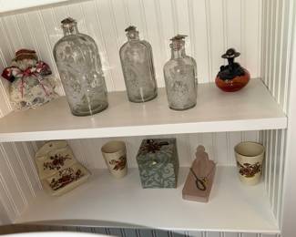 Assorted Decorative Glass Bottles and Ceramic Items