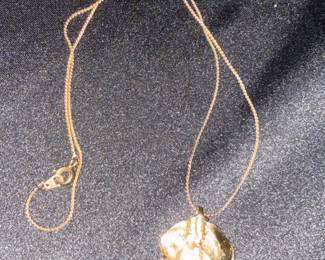 Gold Dipped Real Aspen Leaf Pendant Necklace