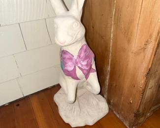 Vintage Ceramic Easter Bunny Figurine with Bow