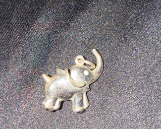 Vintage Sterling Silver Puffed Elephant Charm