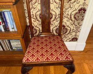 Antique Chippendale Style Mahogany Side Chair with Ball-and-Claw Feet
