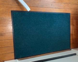 Teal Carpeted Entrance Mat with Dark Border