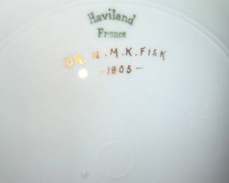 Haviland France Dinner Plate with Custom Inscription