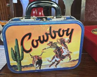 Vintage "Happy Trails" Cowboy Tin Lunch Box