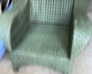 Sage Green Wicker Armchair