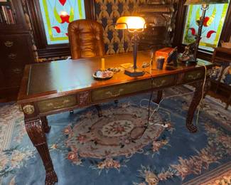 Chippendale Style Mahogany Ball and Claw Foot Writing Desk