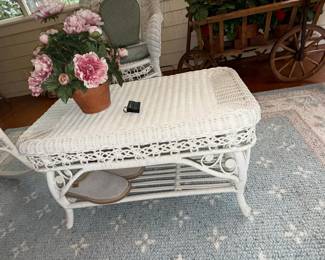 White Wicker Coffee Table