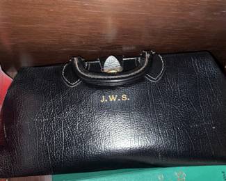 Vintage EMDEE by SCHELL Leather Doctor's Bag with Monogram J.W.S.