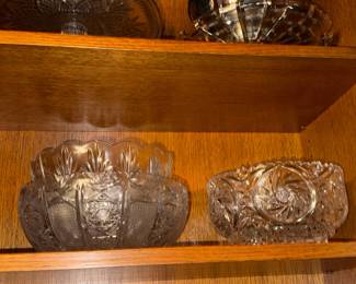 Set of Two American Brilliant Cut Glass Bowls